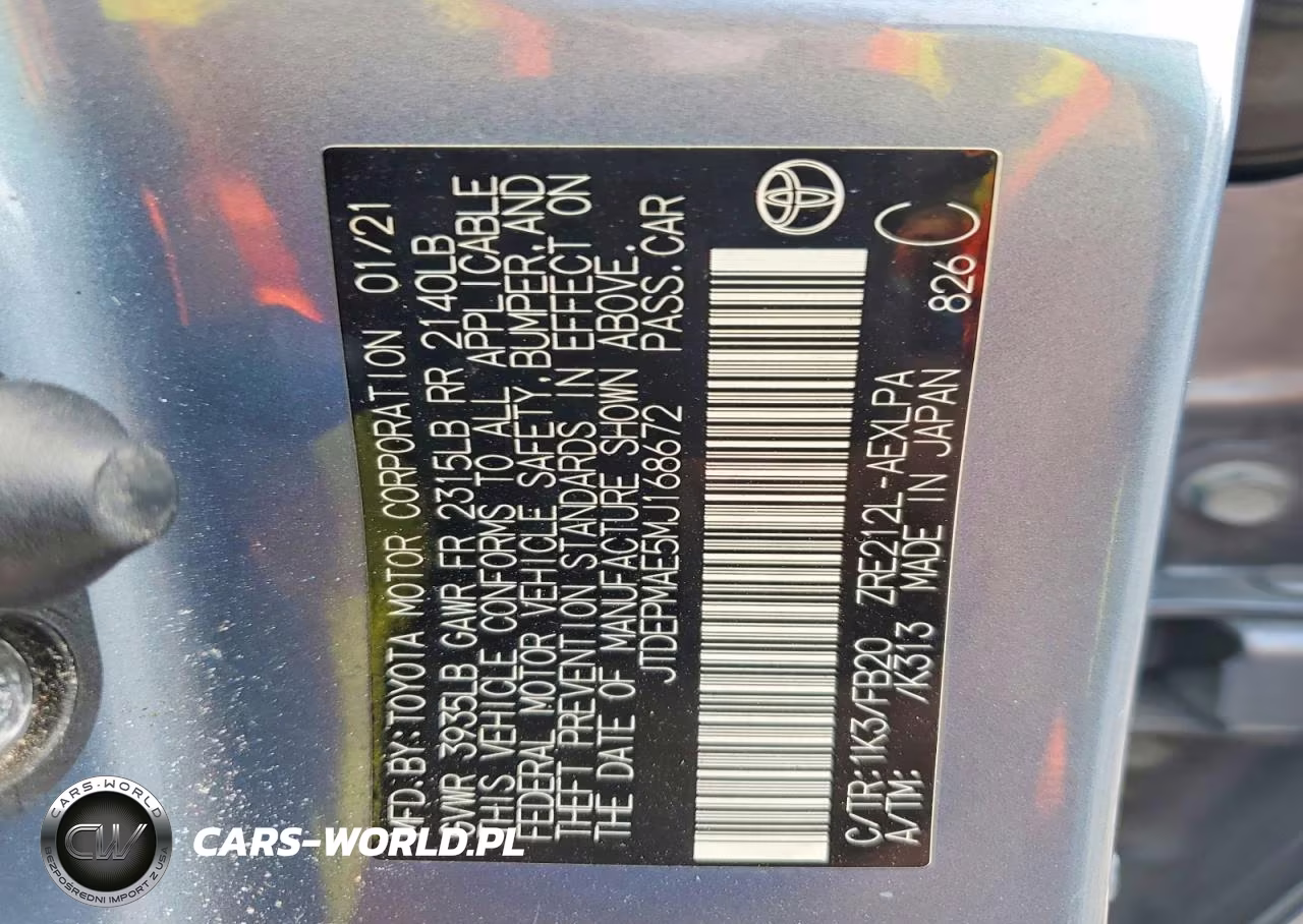 2021 Toyota Corolla Le VIN:JTDEPMAE5MJ168672 - 12