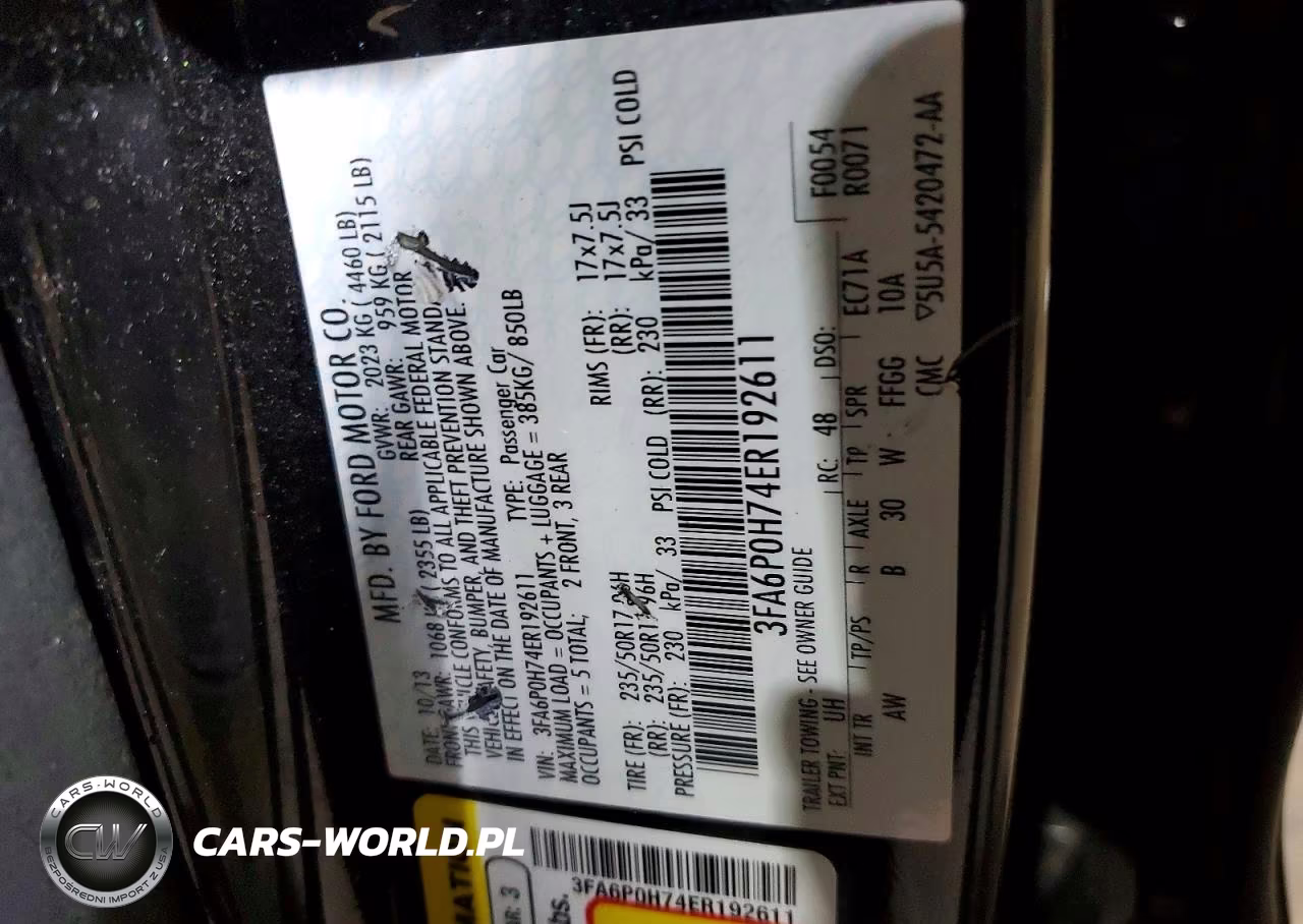 2014 Ford Fusion Se VIN:3FA6P0H74ER192611 - 12