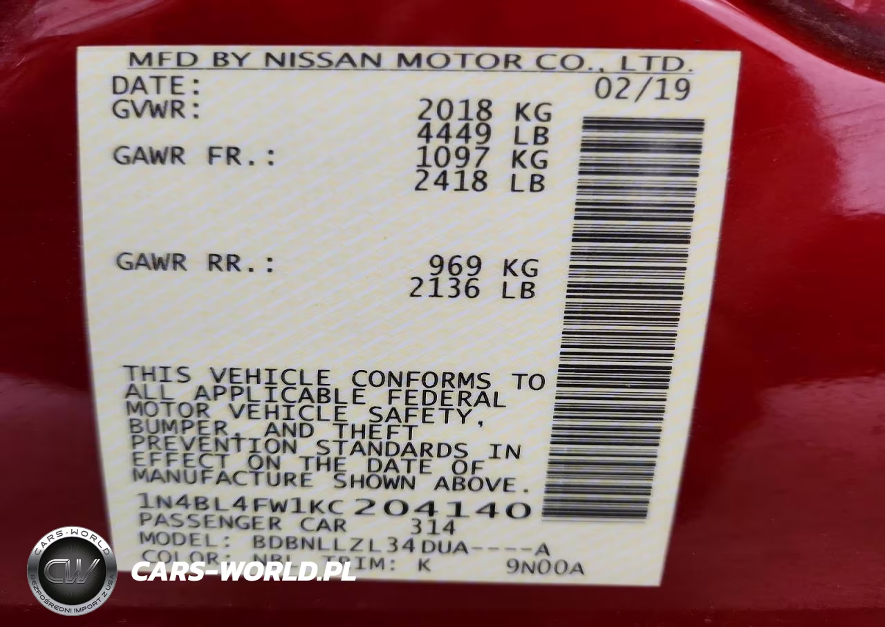 2019 Nissan Altima Platinum VIN:1N4BL4FW1KC204140 - 12