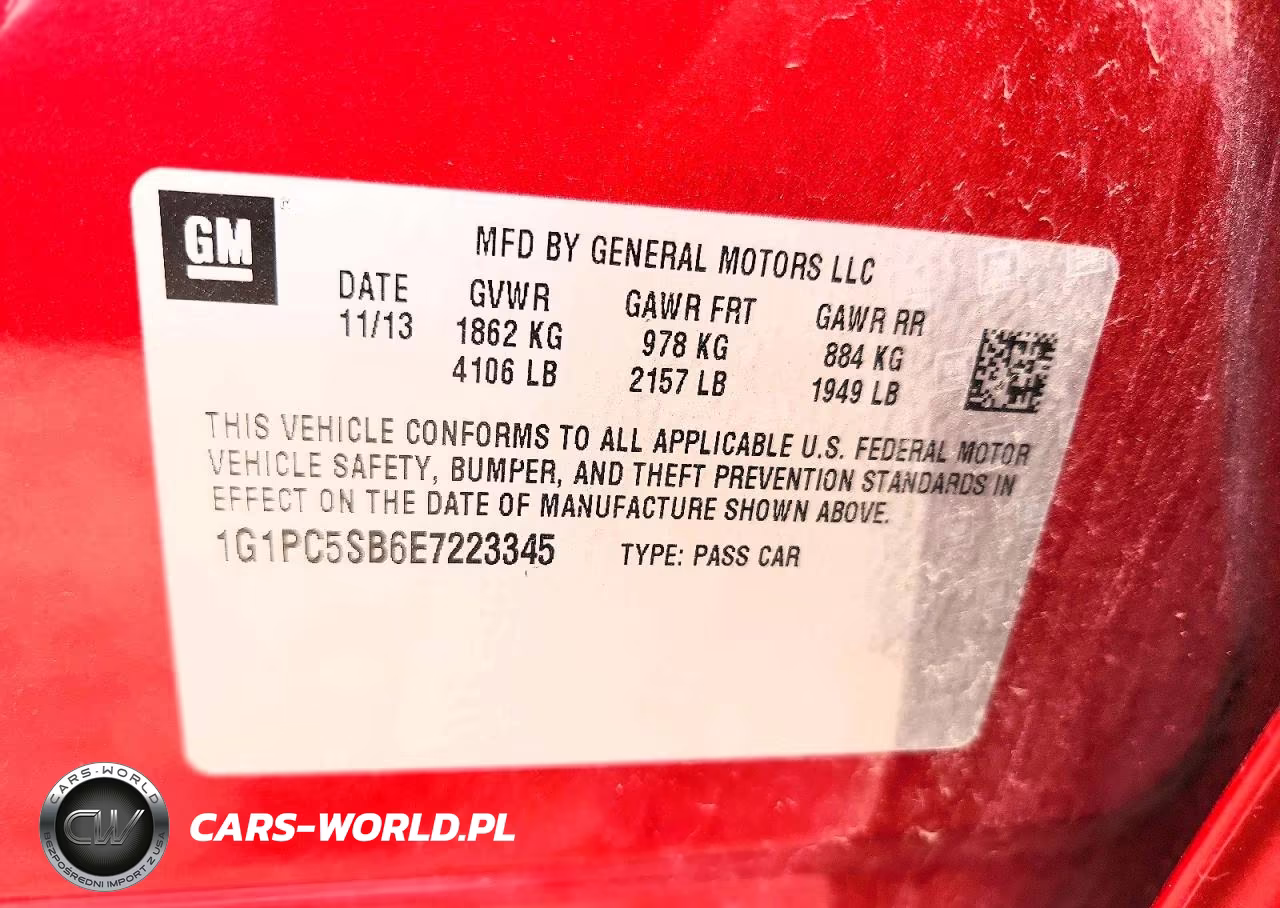 2014 Chevrolet Cruze Lt VIN:1G1PC5SB6E7223345 - 12