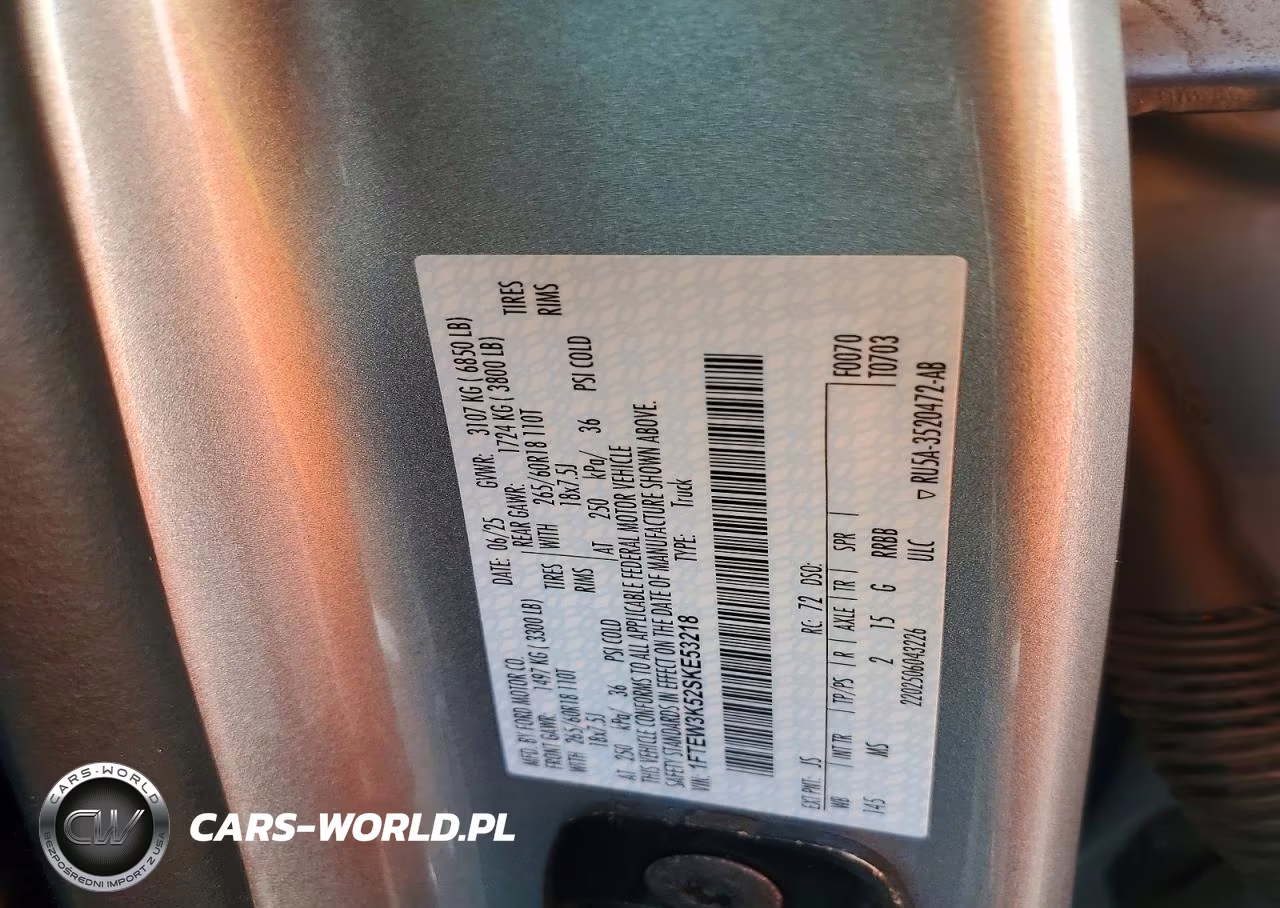 2025 Ford F150 Xlt VIN:1FTEW3K52SKE53218 - 13
