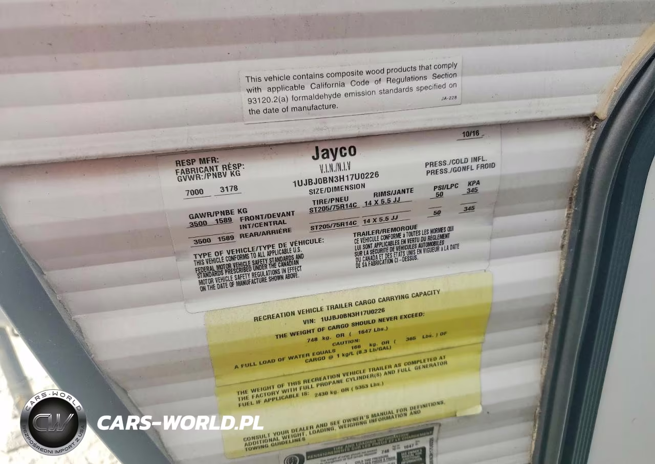 2017 Jayco Jay Flight Slx Camper VIN:1UJBJ0BN3H17U0226 - 9