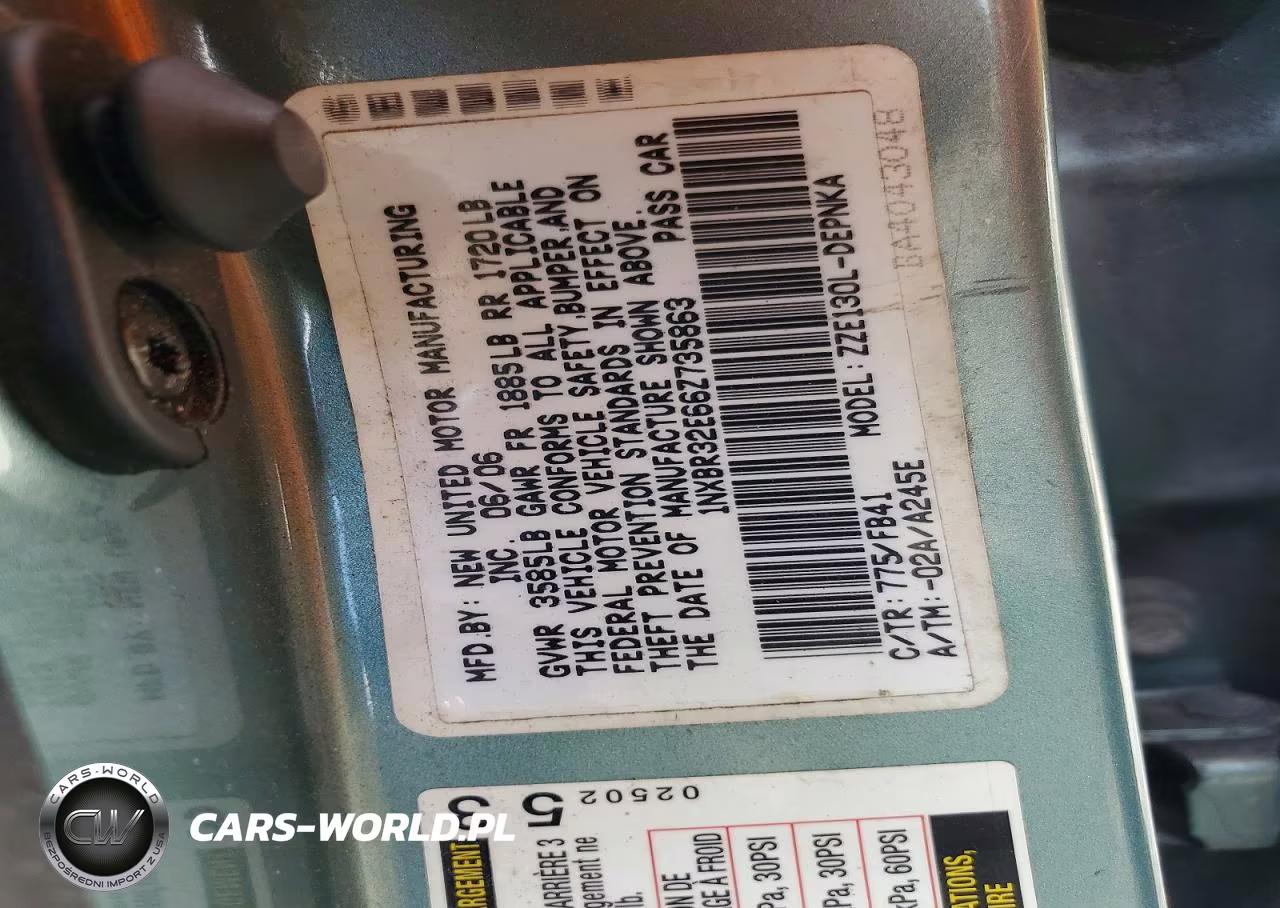 2006 Toyota Corolla Le VIN:1NXBR32E66Z735863 - 12