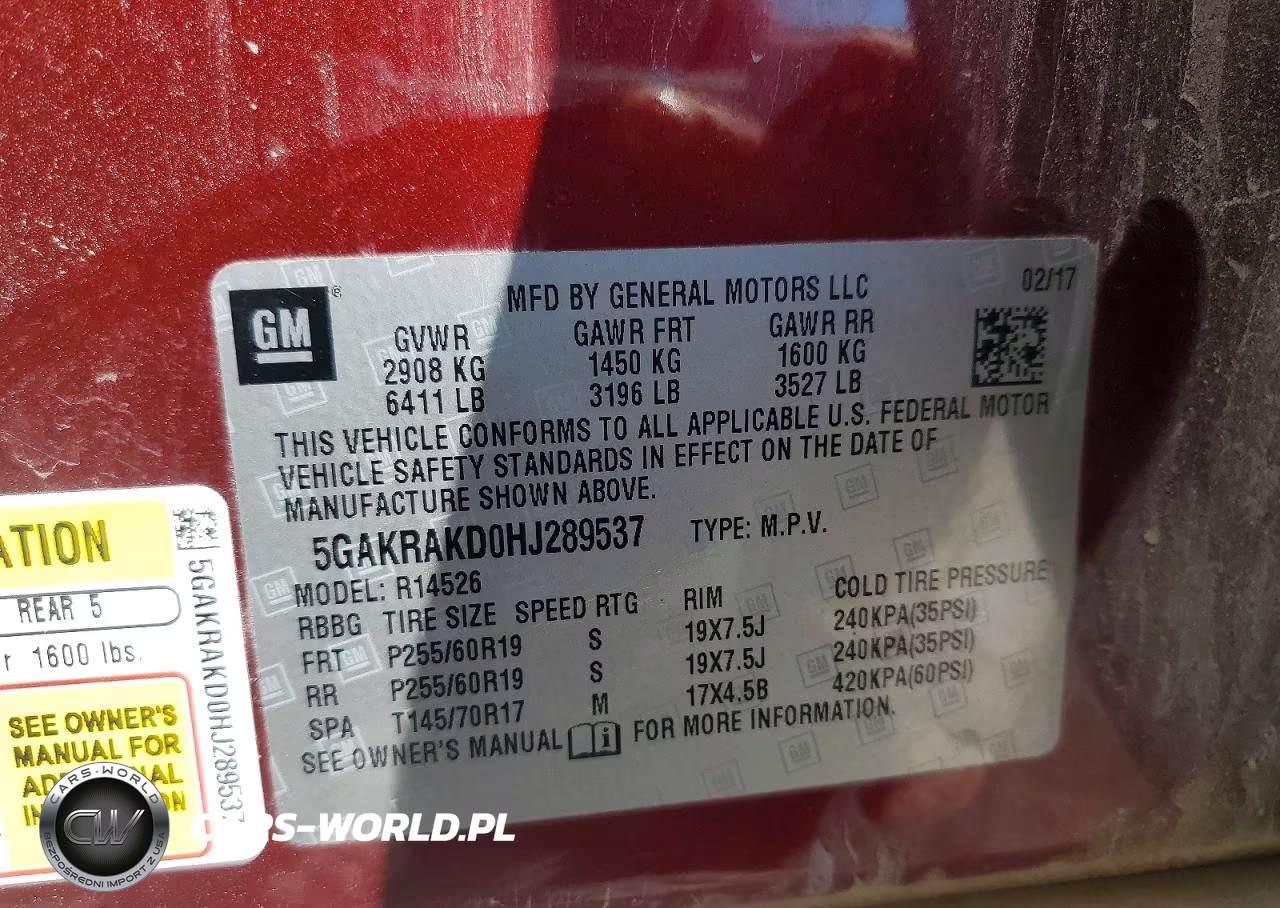 2017 Buick Enclave VIN:5GAKRAKD0HJ289537 - 13