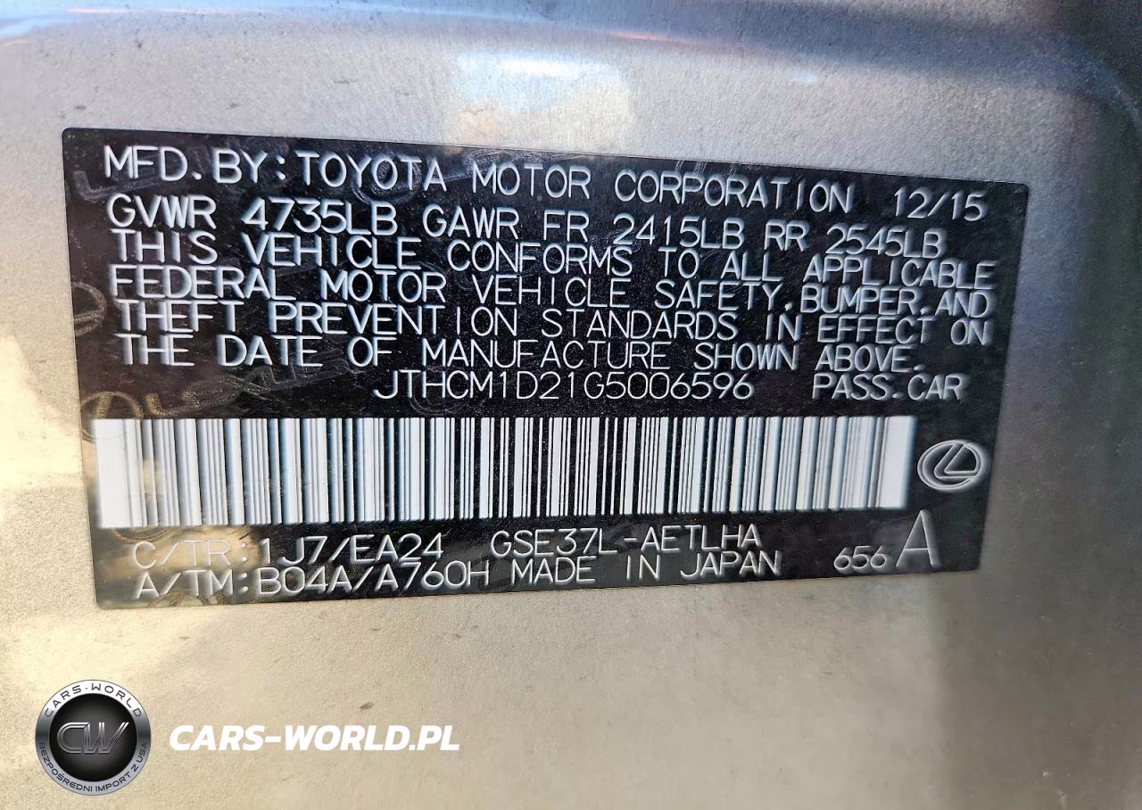2016 Lexus Is 300 VIN:JTHCM1D21G5006596 - 12