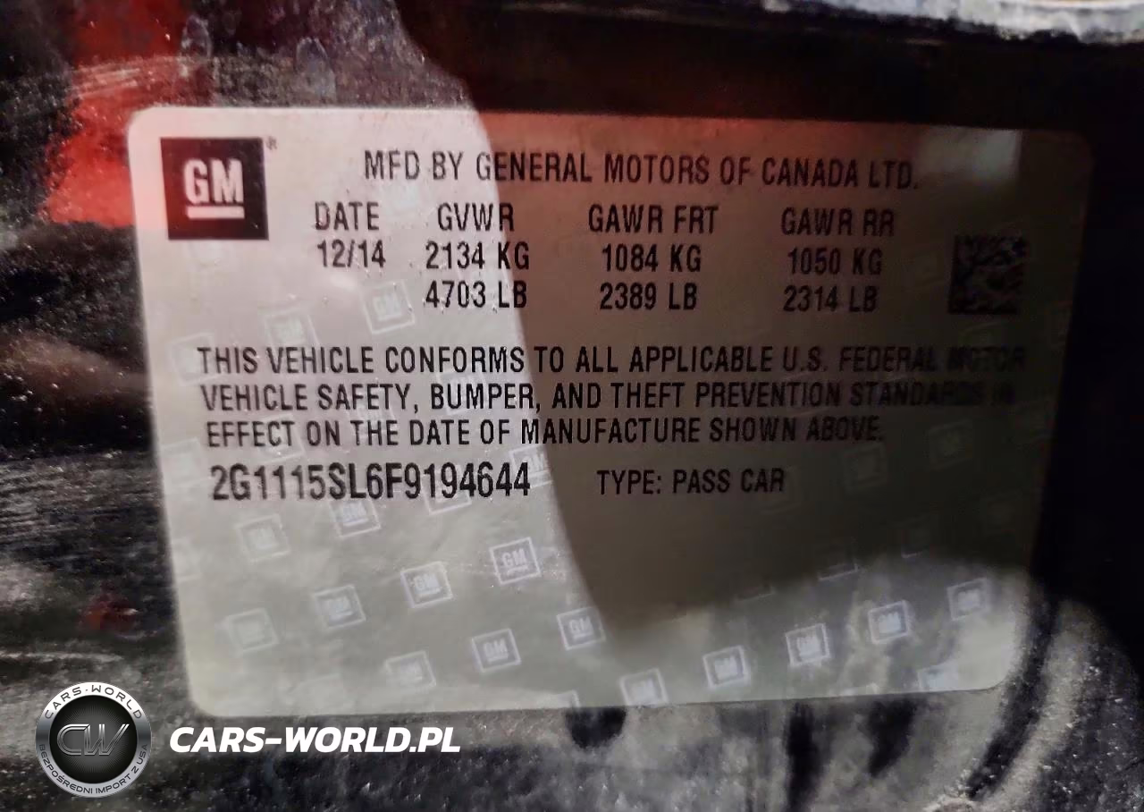 2015 Chevrolet Impala Lt VIN:2G1115SL6F9194644 - 13