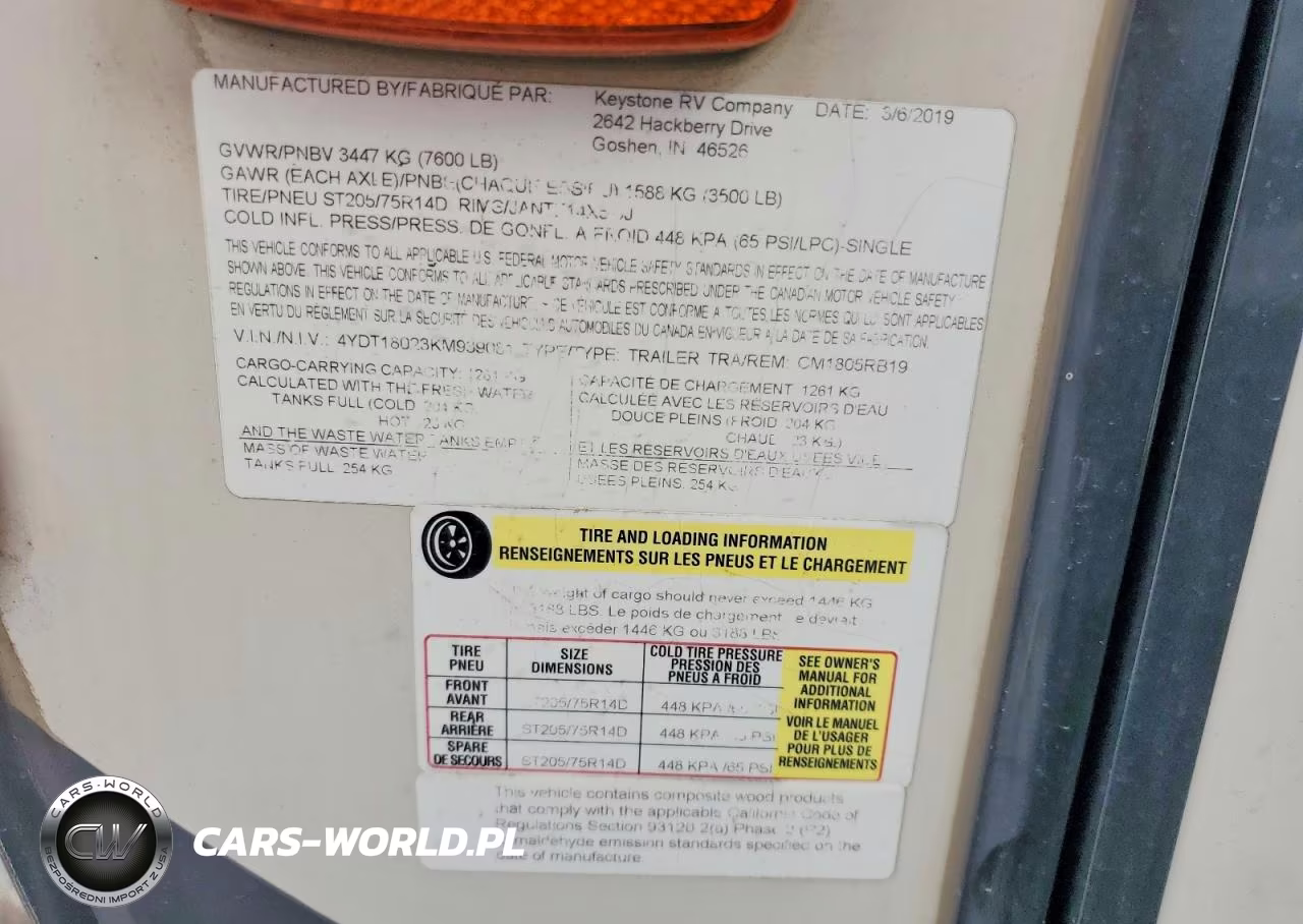 2019 Keystone Coleman Camper VIN:4YDT18023KM939081 - 10