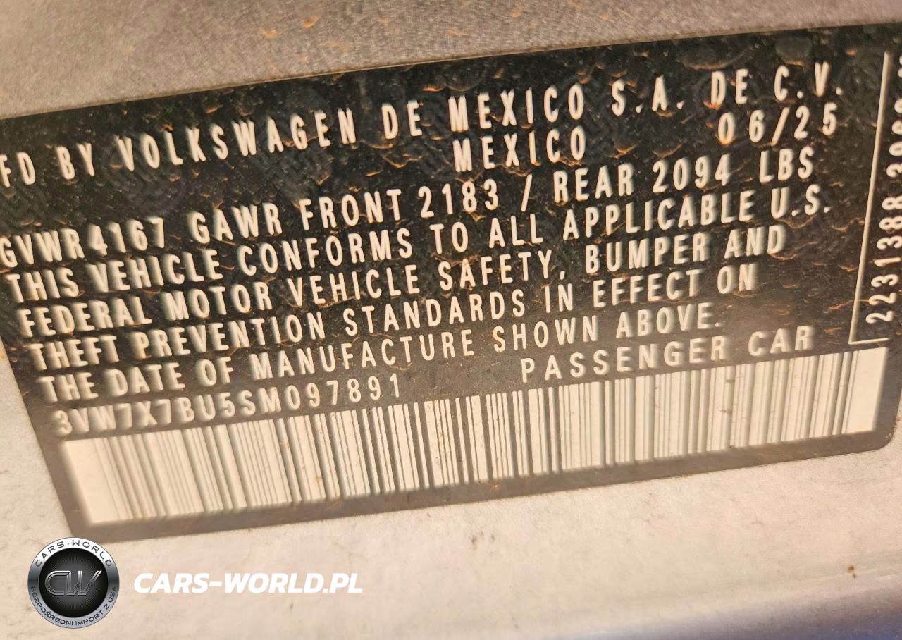 2025 Volkswagen Jetta Se VIN:3VW7X7BU5SM097891 - 12