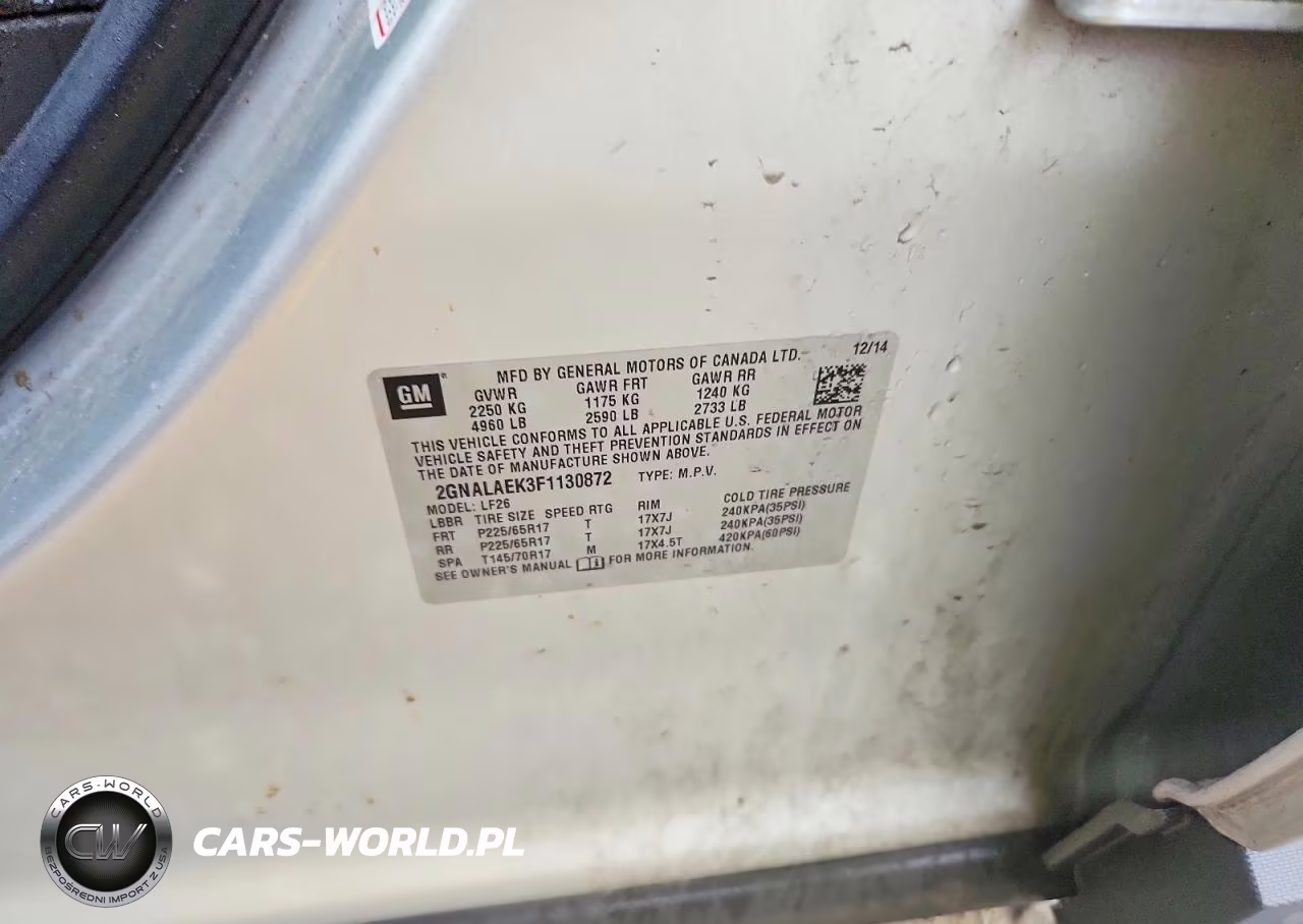 2015 Chevrolet Equinox VIN:2GNALAEK3F1130872 - 13