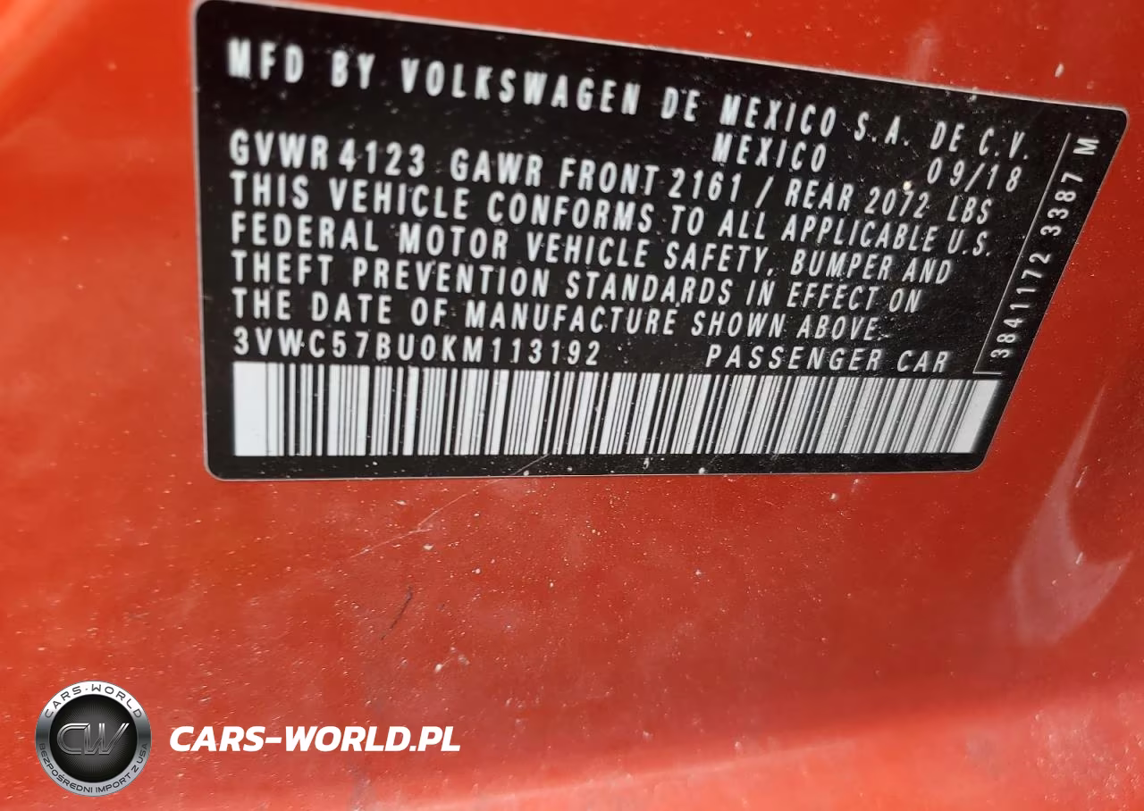 2019 Volkswagen Jetta S VIN:3VWC57BU0KM113192 - 12