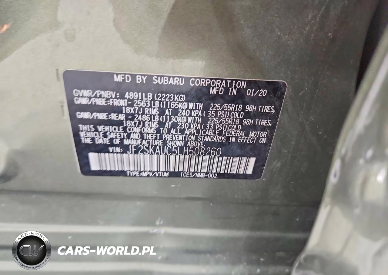 2020 Subaru Forester Limited VIN:JF2SKAUC5LH508260 - 13