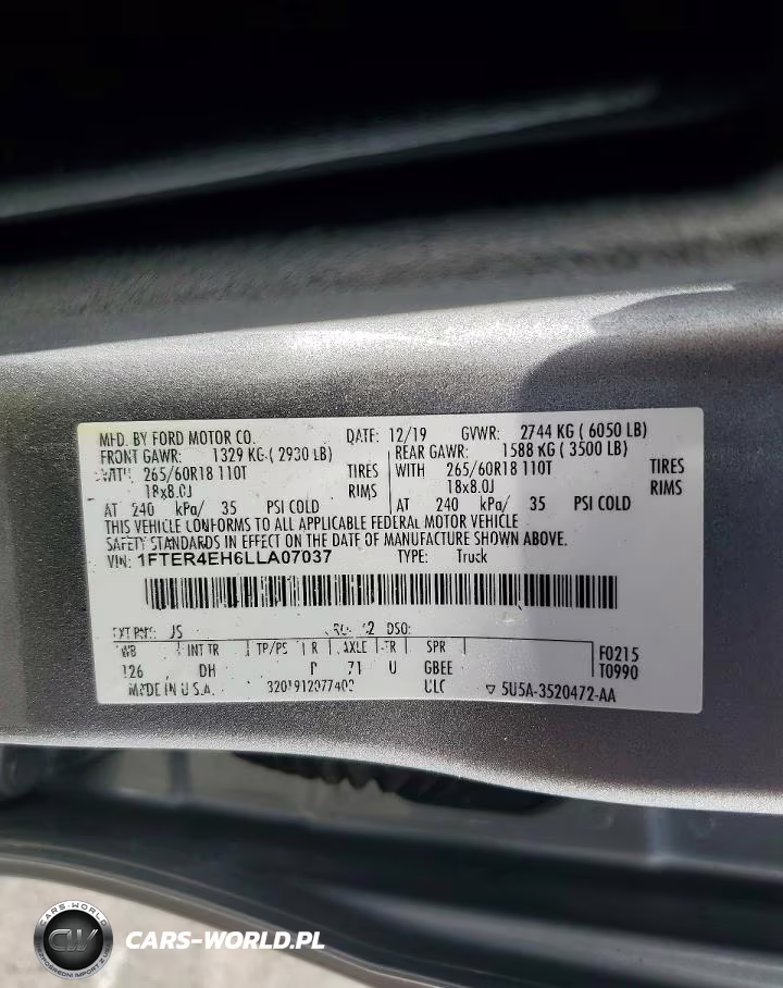 2020 Ford Ranger Xl VIN:1FTER4EH6LLA07037 - 13