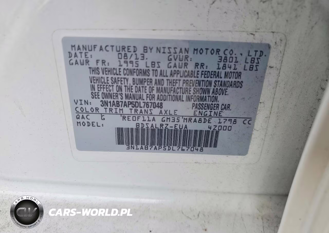 2013 Nissan Sentra S VIN:3N1AB7AP5DL767048 - 12