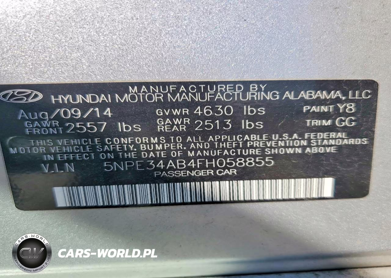2015 Hyundai Sonata Sport 2.0T VIN:5NPE34AB4FH058855 - 12