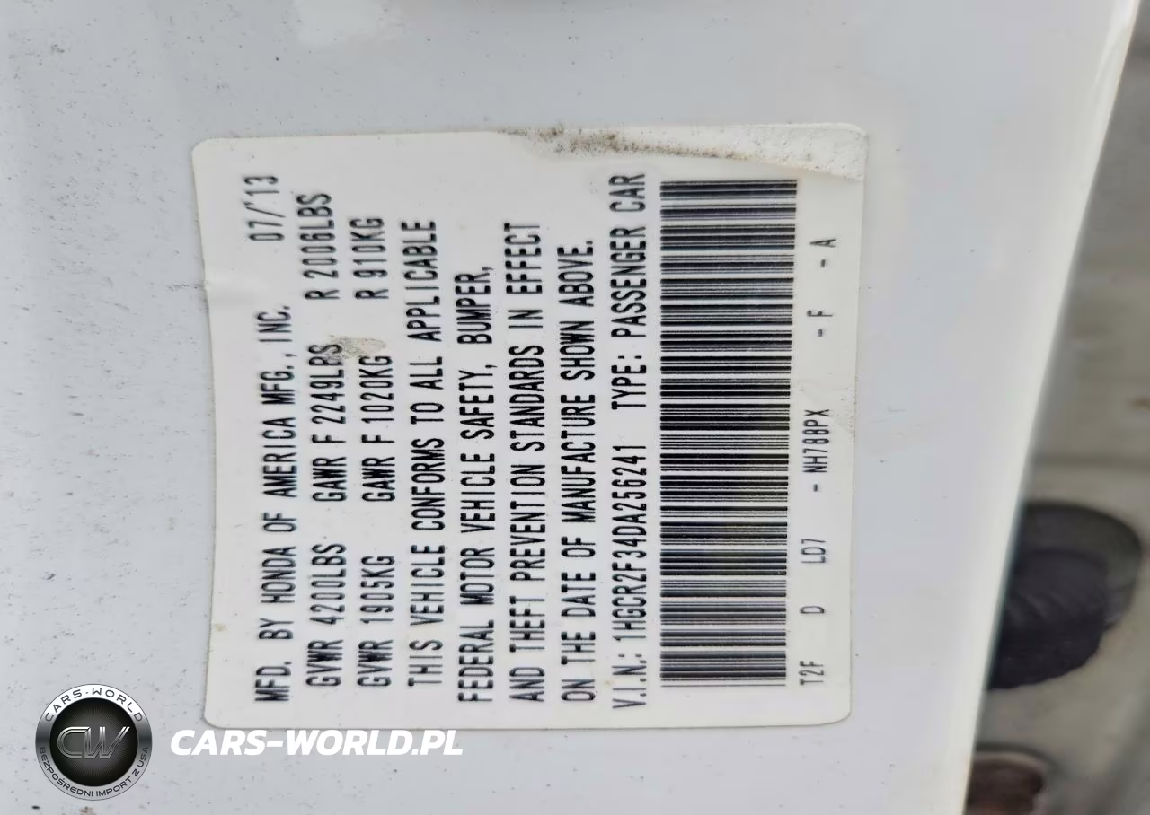 2013 Honda Accord Lx VIN:1HGCR2F34DA256241 - 12