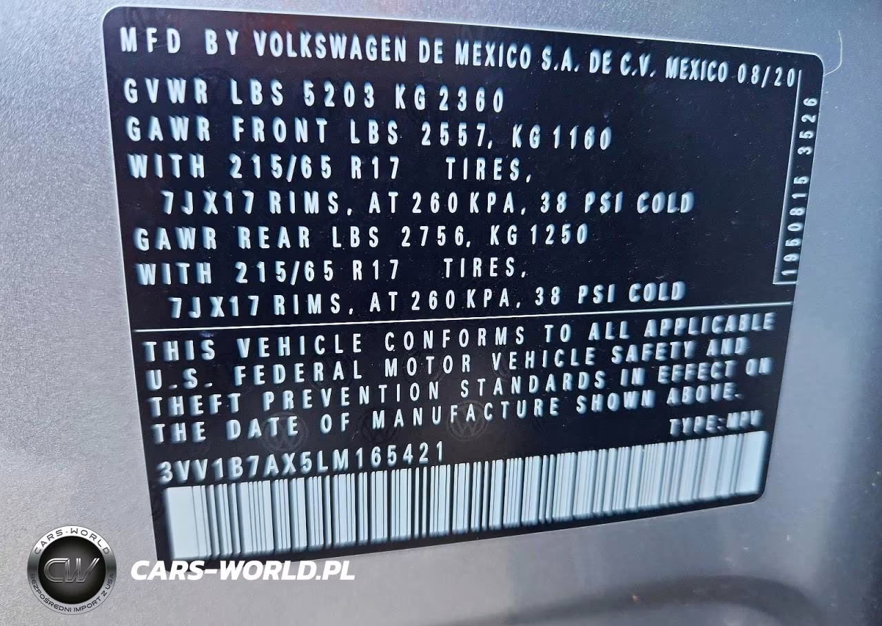 2020 Volkswagen Tiguan S VIN:3VV1B7AX5LM165421 - 13