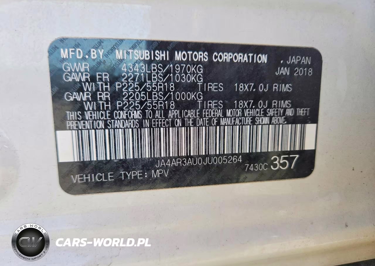 2018 Mitsubishi Outlander Sport Es VIN:JA4AR3AU0JU005264 - 13
