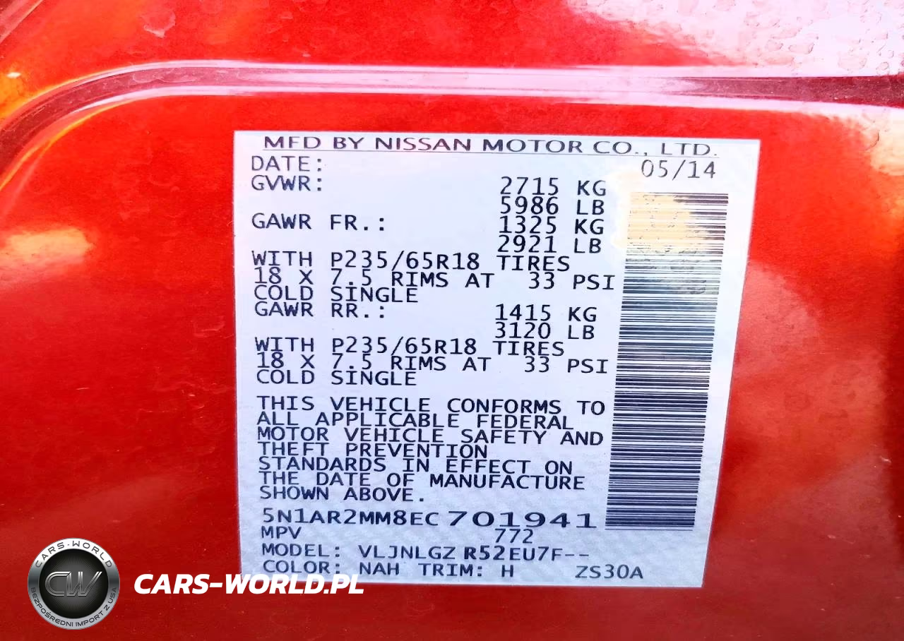 2014 Nissan Pathfinder Sl VIN:5N1AR2MM8EC701941 - 13
