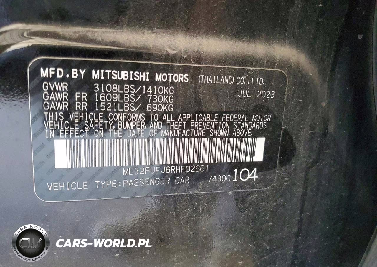 2024 Mitsubishi Mirage G4 Es VIN:ML32FUFJ6RHF02661 - 12