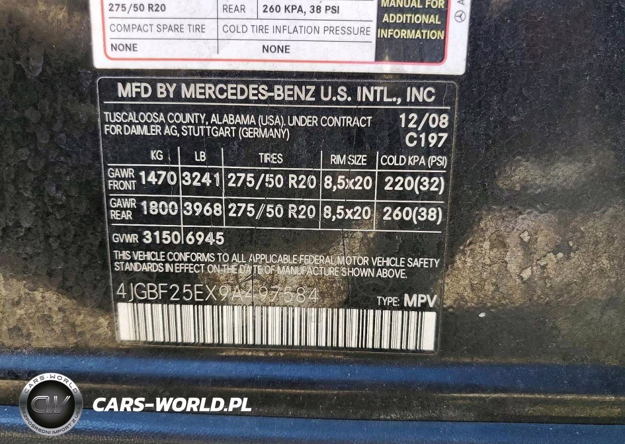 2009 Mercedes-Benz Gl VIN:4JGBF25EX9A497584 - 13