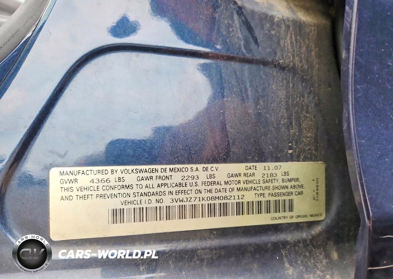 2008 Volkswagen Jetta S VIN:3VWJZ71K08M082112 - 12