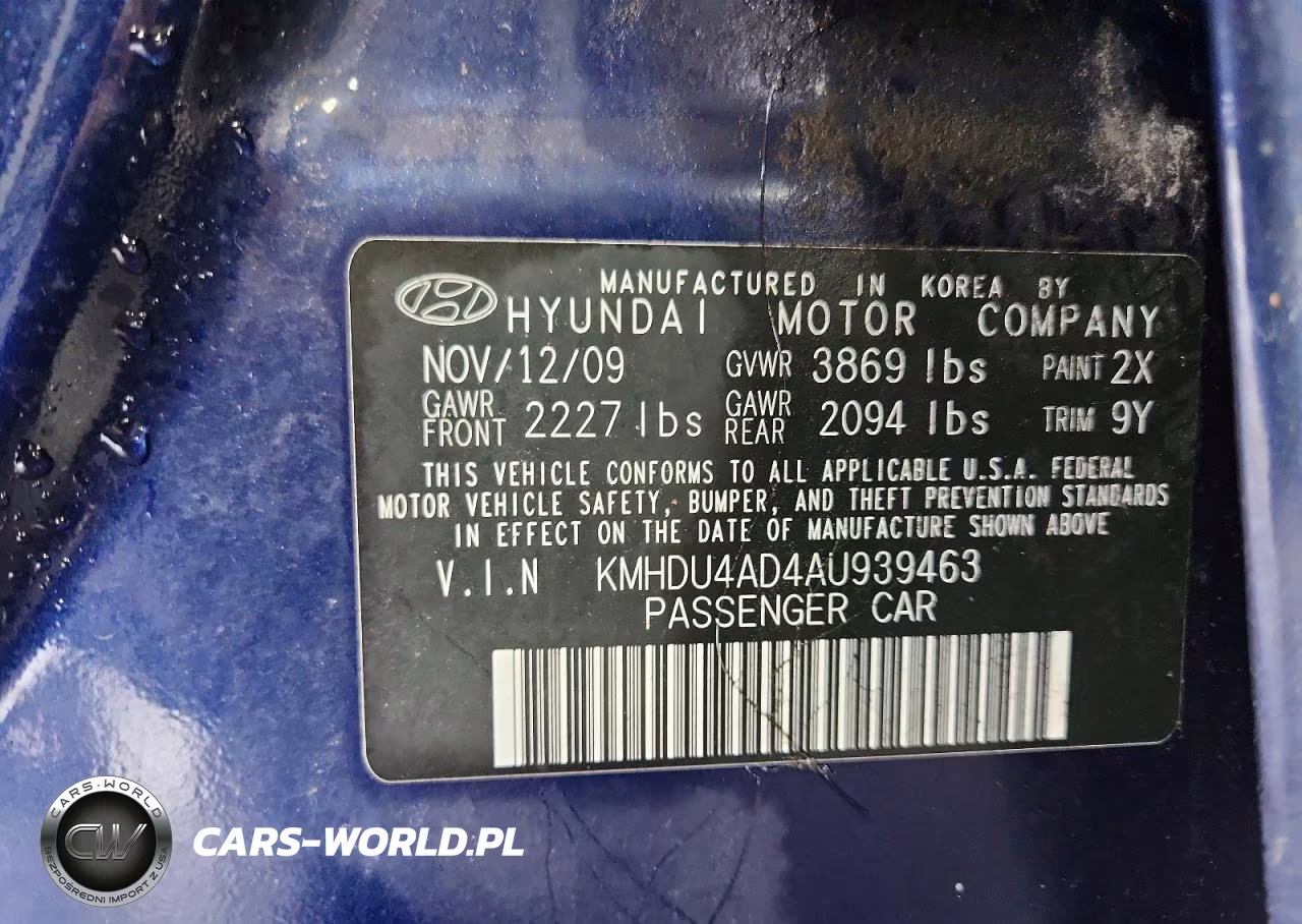 2010 Hyundai Elantra Gls VIN:KMHDU4AD4AU939463 - 12