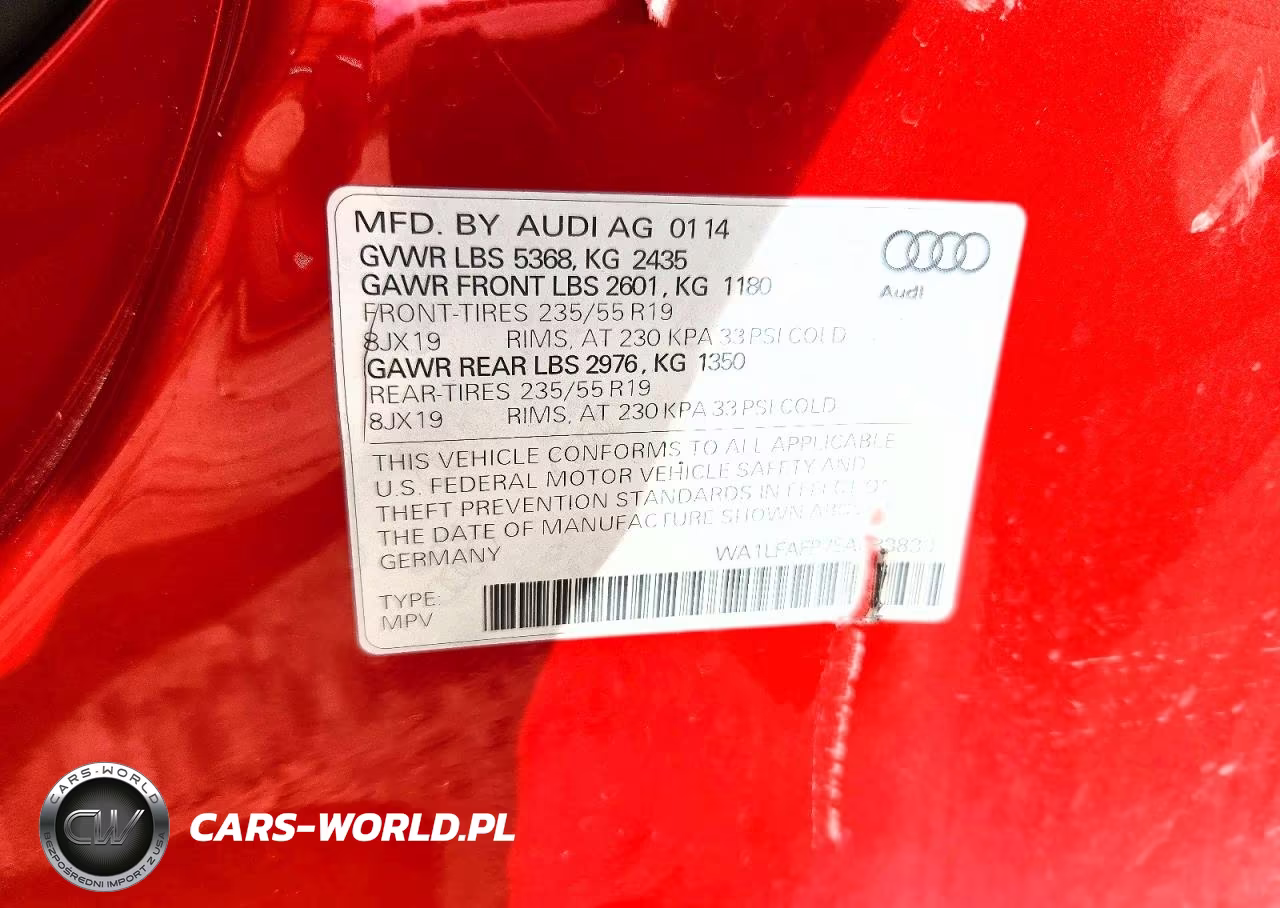 2014 Audi Q5 Premium Plus VIN:WA1LFAFP7EA083833 - 14