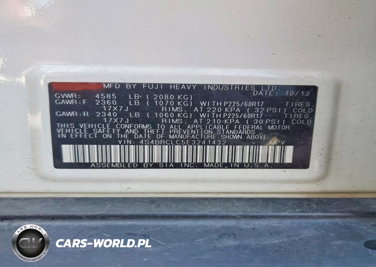 2014 Subaru Outback 2.5I Limited VIN:4S4BRCLC5E3241432 - 13