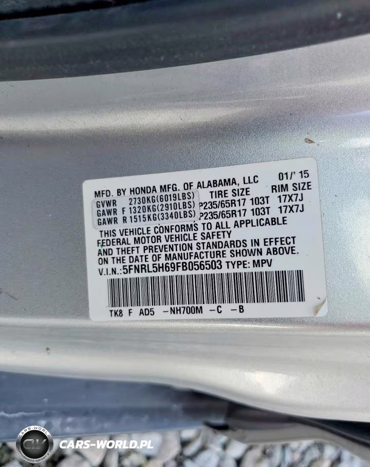 2015 Honda Odyssey Exl VIN:5FNRL5H69FB056503 - 13