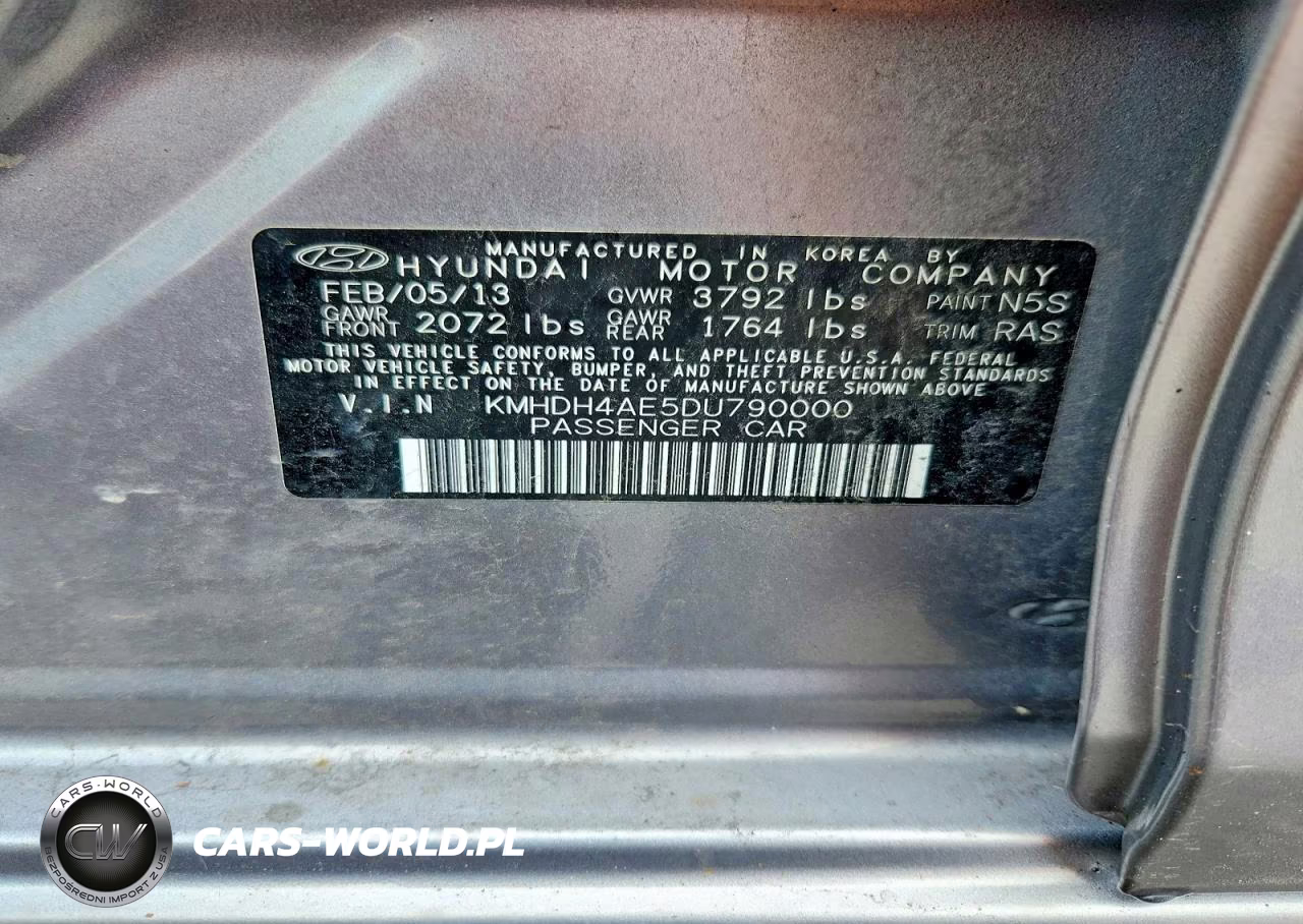 2013 Hyundai Elantra Gls VIN:KMHDH4AE5DU790000 - 12