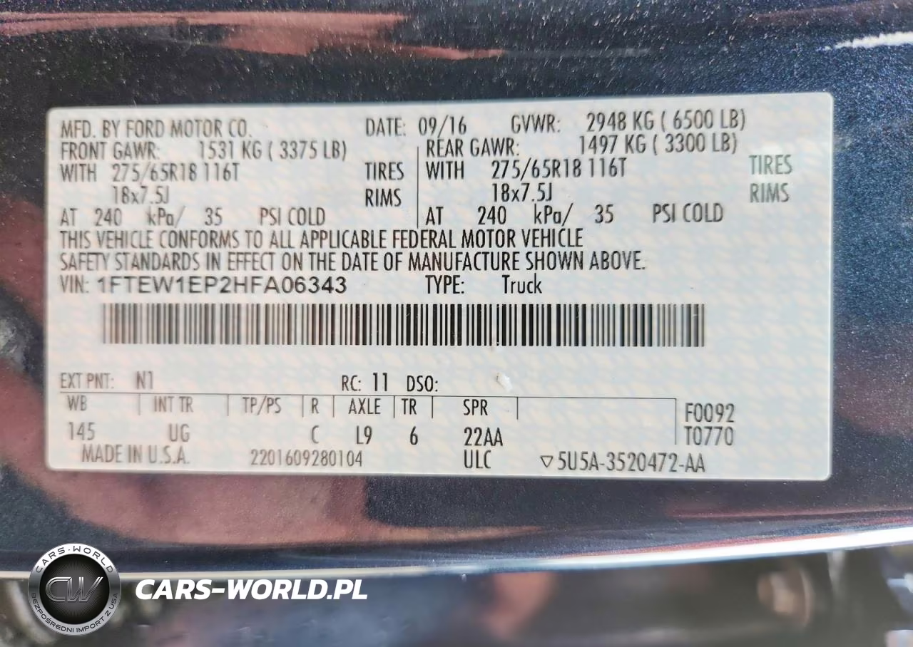 2017 Ford F150 Supercrew VIN:1FTEW1EP2HFA06343 - 12