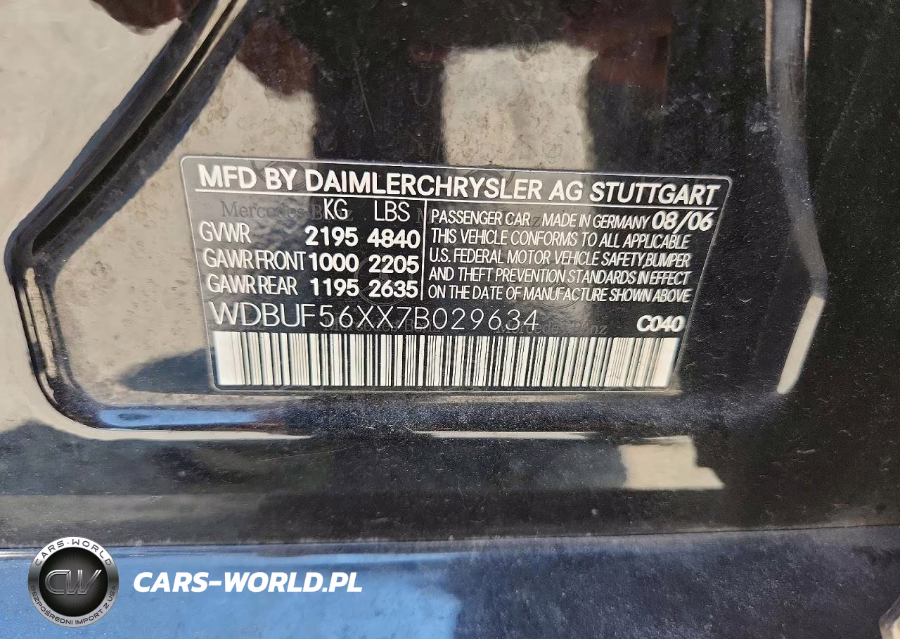 2007 Mercedes-Benz E 350 VIN:WDBUF56XX7B029634 - 12