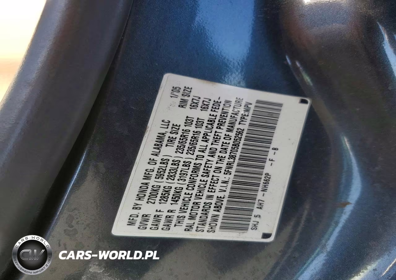 2005 Honda Odyssey Ex-L VIN:5FNRL38705B052562 - 12