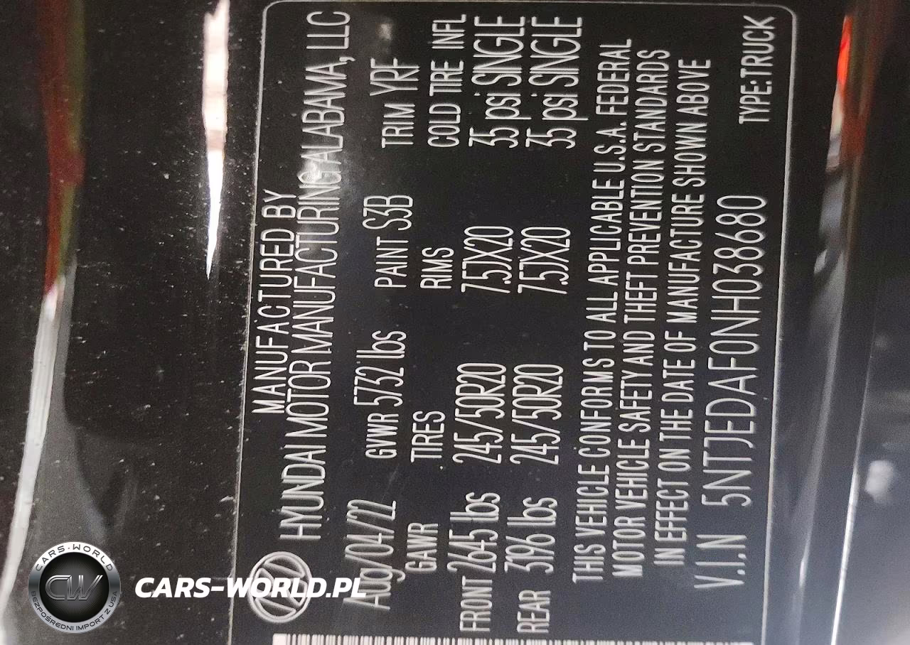 2022 Hyundai Santa Cruz Limited VIN:5NTJEDAF0NH038680 - 12