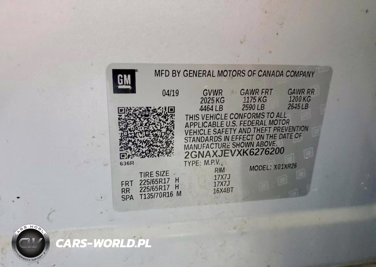 2019 Chevrolet Equinox Lt VIN:2GNAXJEVXK6276200 - 13