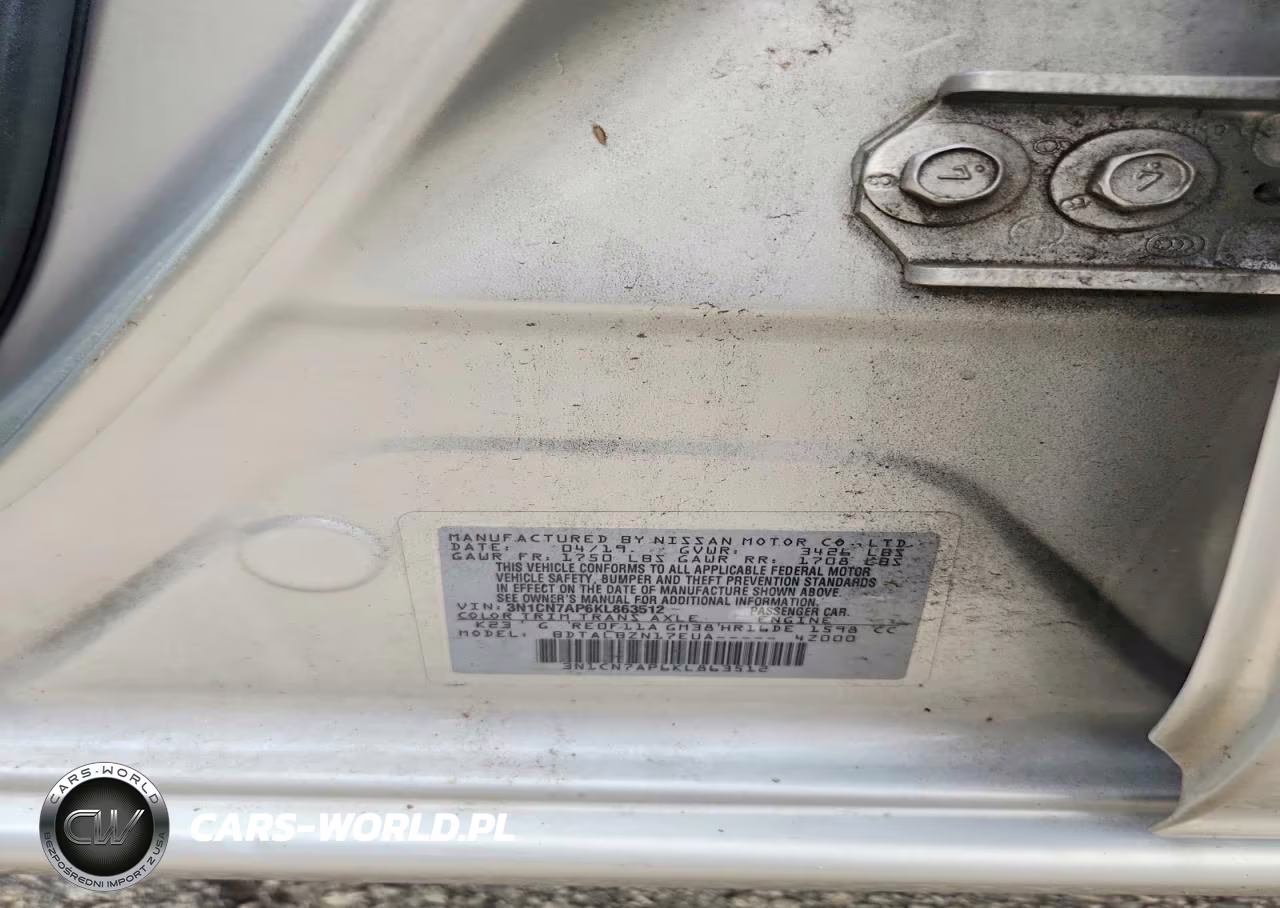 2019 Nissan Versa Sv VIN:3N1CN7AP6KL863512 - 12