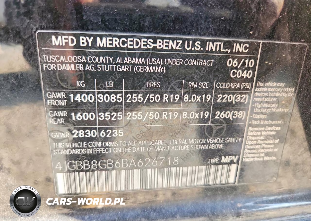 2011 Mercedes-Benz Ml 350 4Matic VIN:4JGBB8GB6BA626718 - 12
