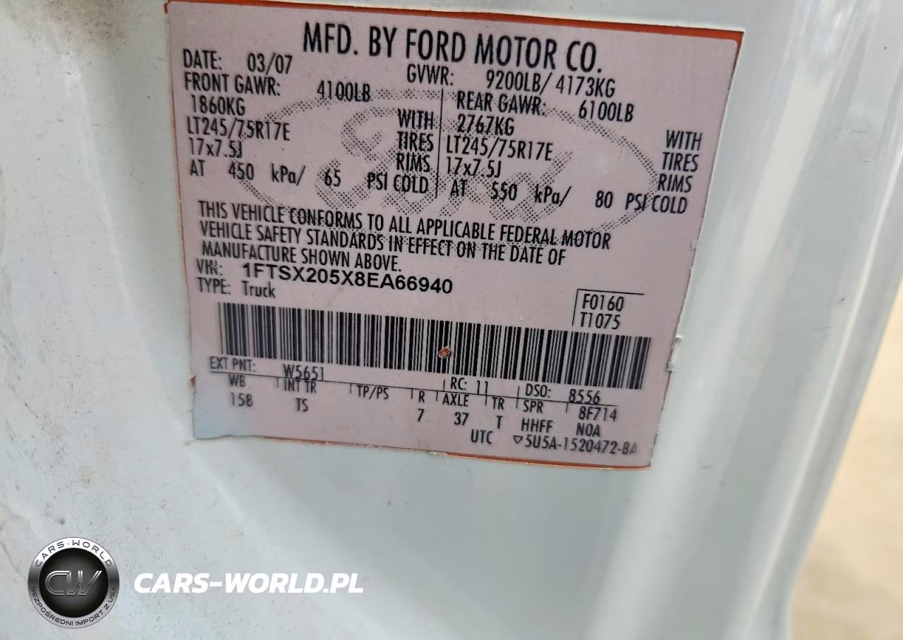 2008 Ford F250 Super Duty VIN:1FTSX205X8EA66940 - 12