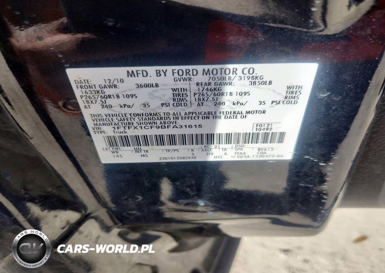 2011 Ford F150 Super Cab VIN:1FTFX1CF9BFA31615 - 12