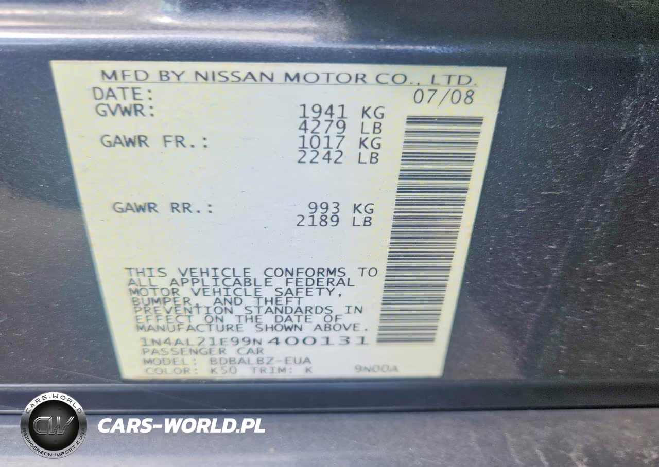 2009 Nissan Altima VIN:1N4AL21E99N400131 - 12