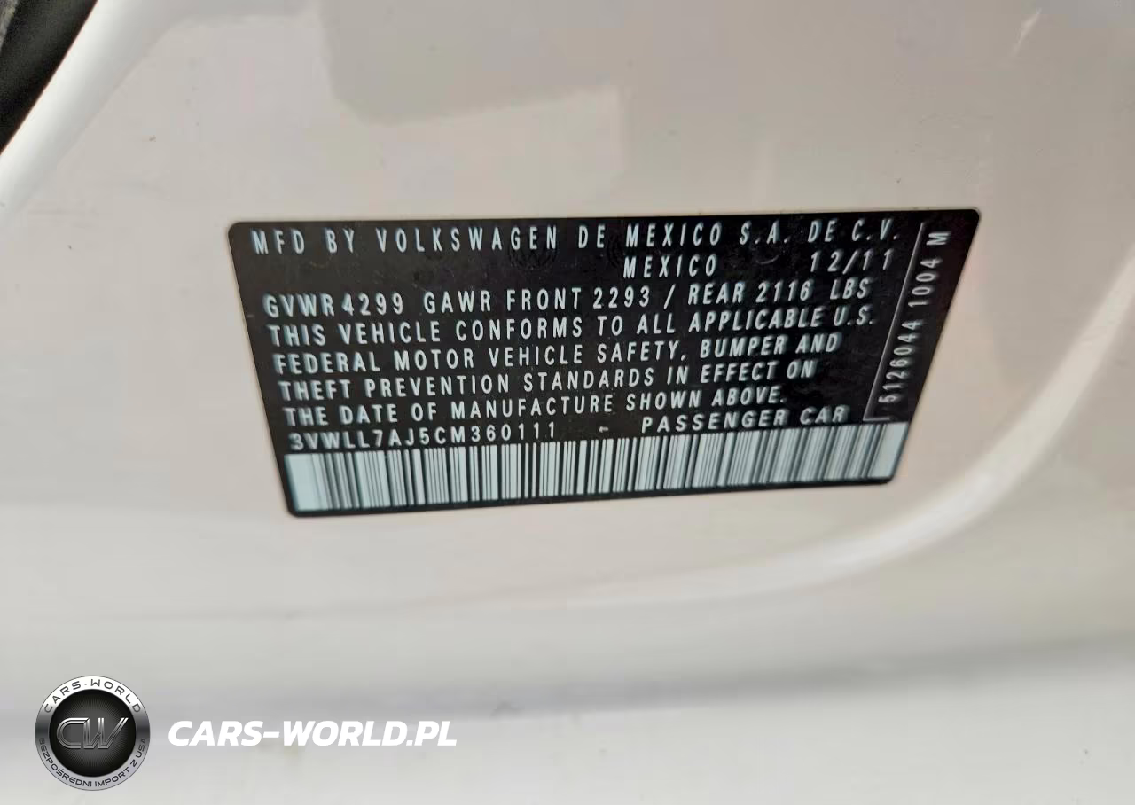 2012 Volkswagen Jetta Tdi VIN:3VWLL7AJ5CM360111 - 12