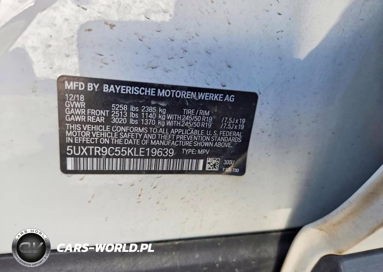 2019 BMW X3 xDrive30I VIN:5UXTR9C55KLE19639 - 13