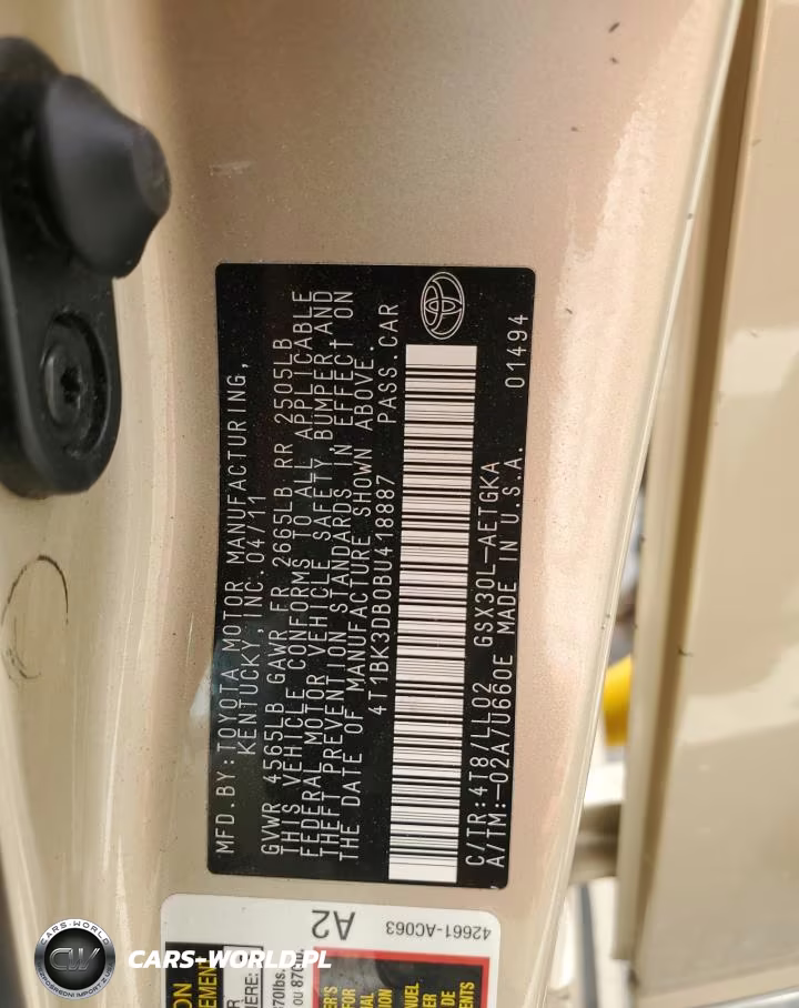2011 Toyota Avalon Base VIN:4T1BK3DB0BU418887 - 13