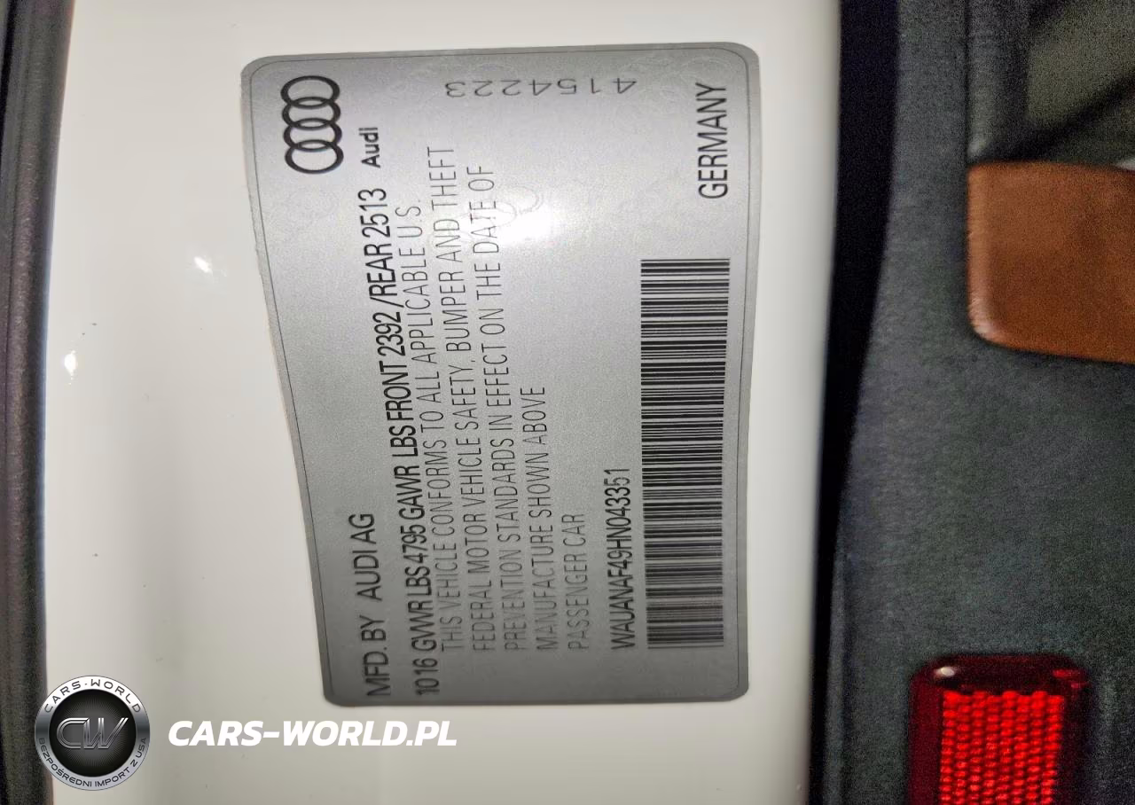 2017 Audi A4 Premium VIN:WAUANAF49HN043351 - 12