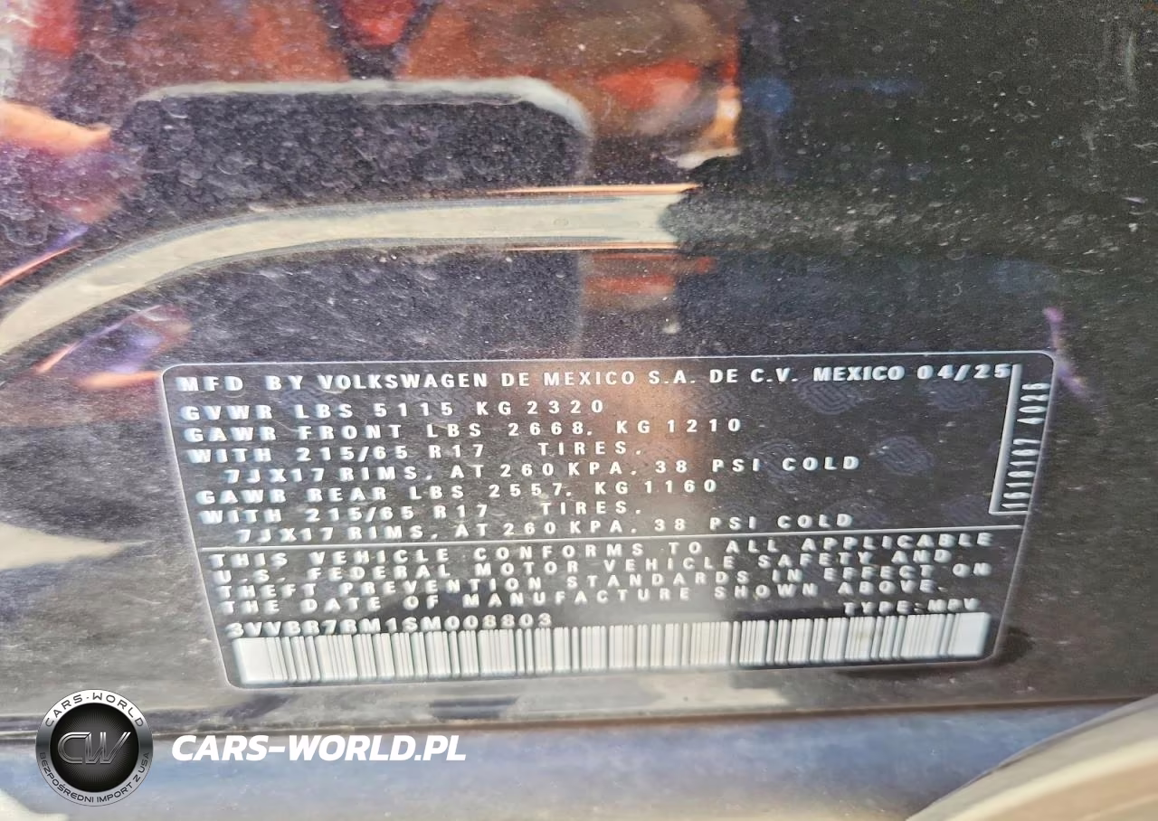 2025 Volkswagen Tiguan S VIN:3VVBR7RM1SM008803 - 13