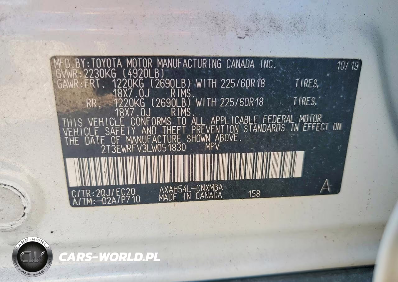 2020 Toyota Rav4 Xse VIN:2T3EWRFV3LW051830 - 13