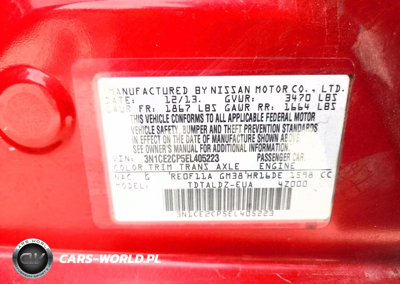 2014 Nissan Versa Note Sv VIN:3N1CE2CP5EL405223 - 12
