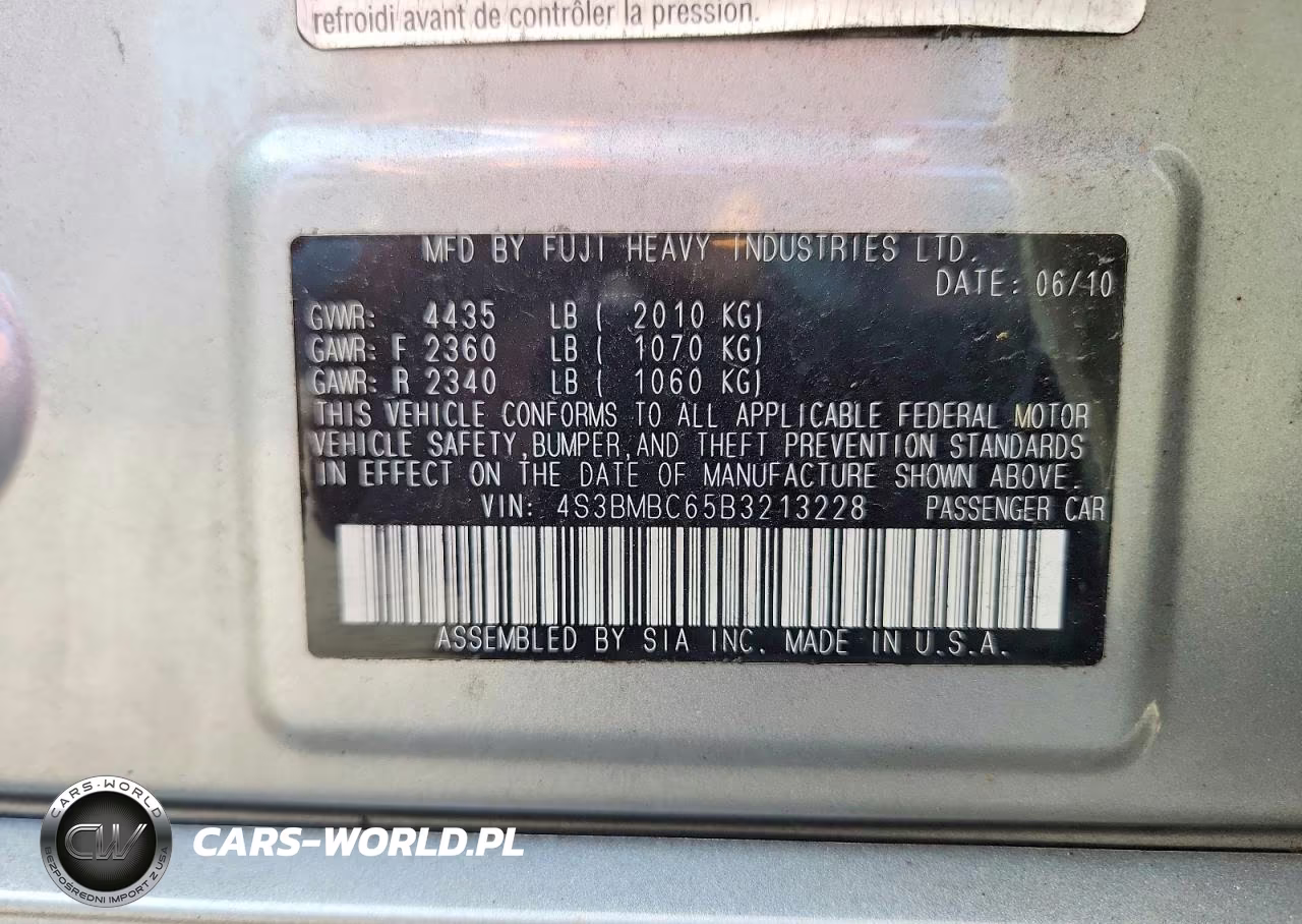 2011 Subaru Legacy 2.5I Premium VIN:4S3BMBC65B3213228 - 12