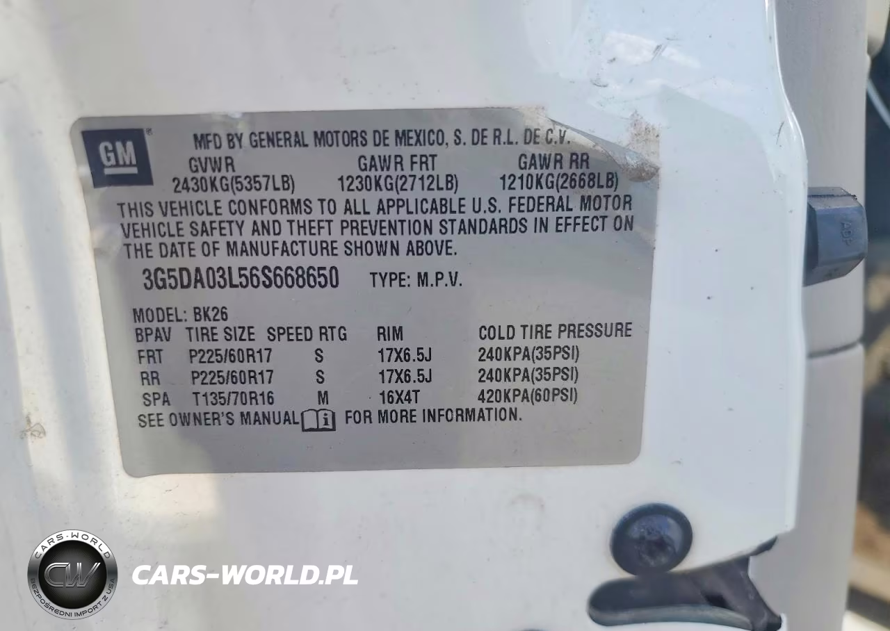 2006 Buick Rendezvous Cx VIN:3G5DA03L56S668650 - 12