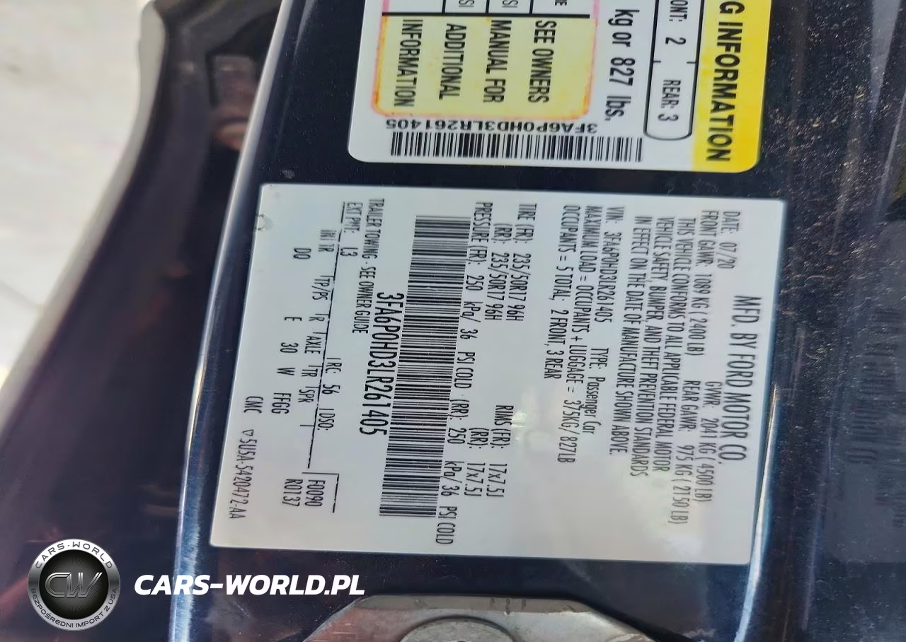 2020 Ford Fusion Se VIN:3FA6P0HD3LR261405 - 12